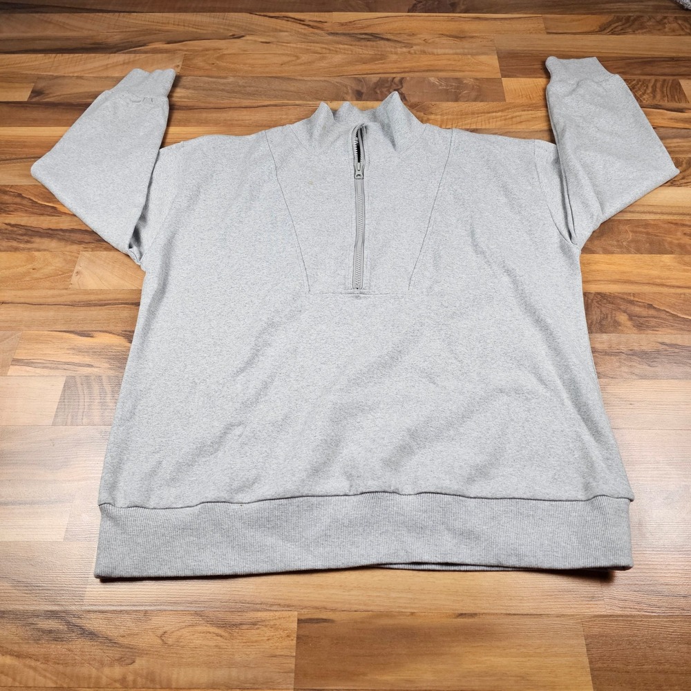 Angel Maternity Gray Quarter‎ Zip Pullover Sweatshirt Cozy Athleisure Size XL
